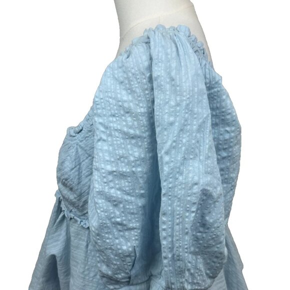 Free People - Leave It To Me Blouse Top - Cool Air - Small - Worn 1 Time - Picture 7 of 9